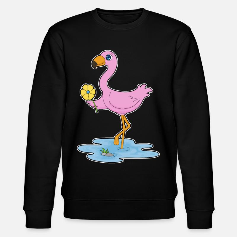 Flamingo Blume - Stanley/Stella Unisex Bio-Sweatshirt CHANGER - Schwarz
