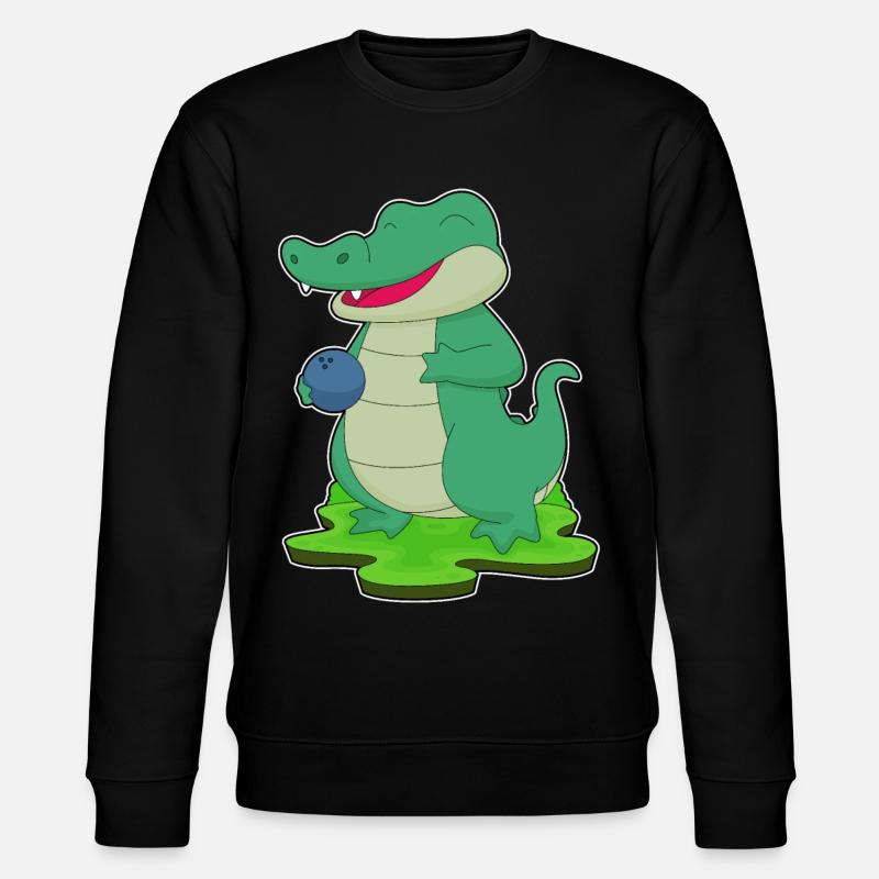 Crocodile Bowling Bowling Ball - Stanley/Stella CHANGER Unisex Organic Sweatshirt - black