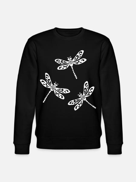 trio de libellules blanches - Sweat bio CHANGER Stanley/Stella Unisexe - noir