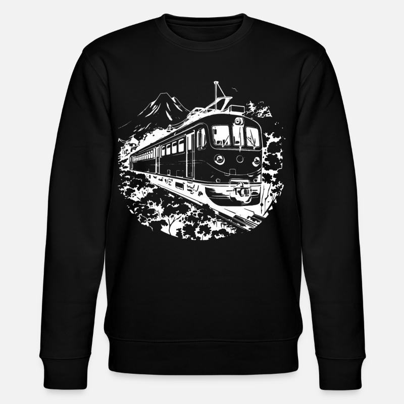 Railway Graphic - Stanley/Stella CHANGER Unisex Organic Sweatshirt - black