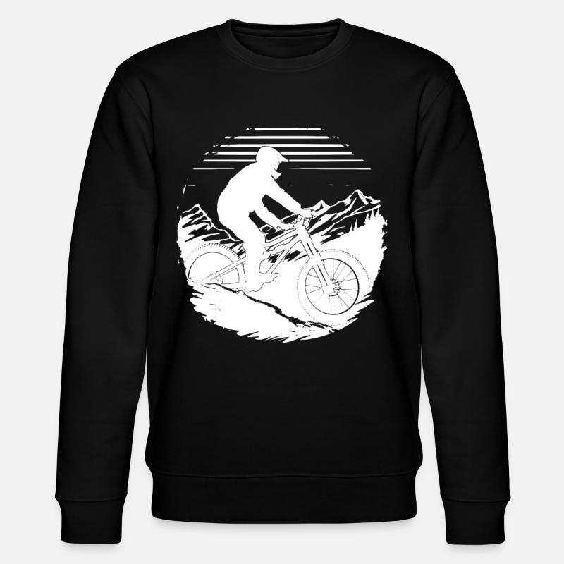 Mountainbiker Zeichnung - Stanley/Stella Unisex Bio-Sweatshirt CHANGER  - Schwarz