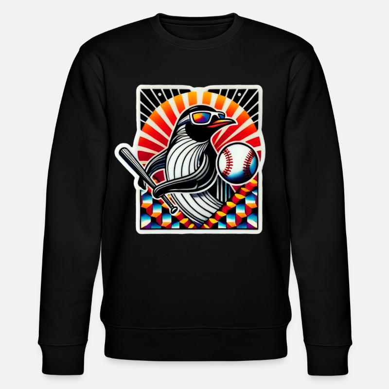 Penguin Baseball - Stanley/Stella CHANGER Unisex Organic Sweatshirt - black