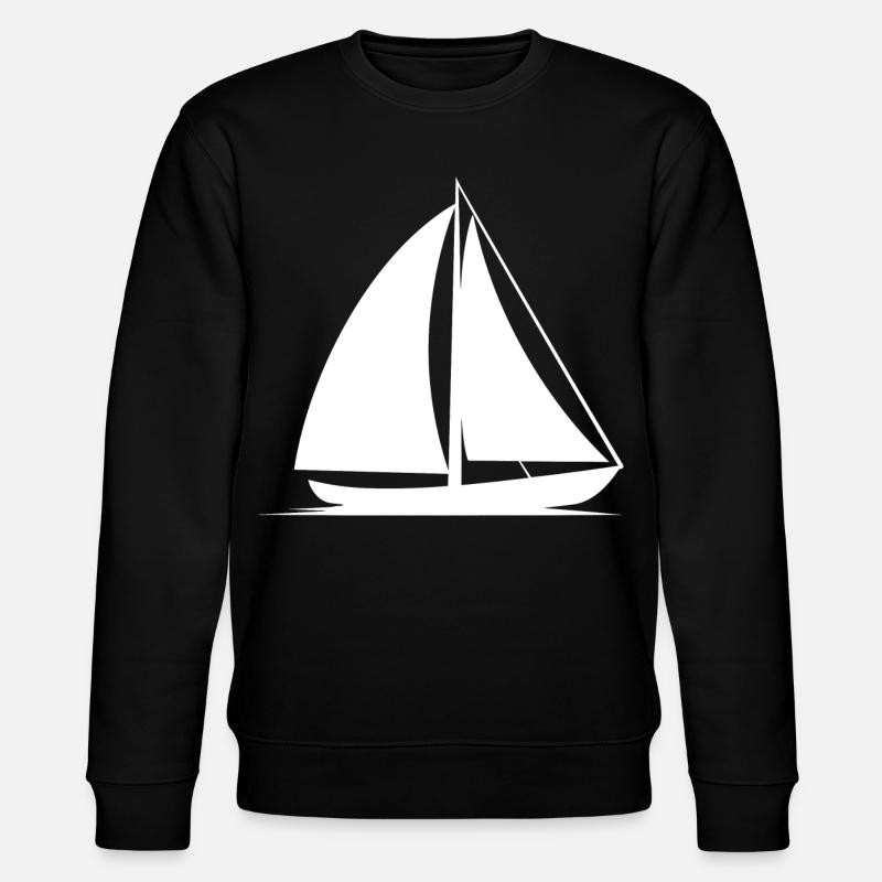 Segelboot Line Art - Stanley/Stella Unisex Bio-Sweatshirt CHANGER - Schwarz