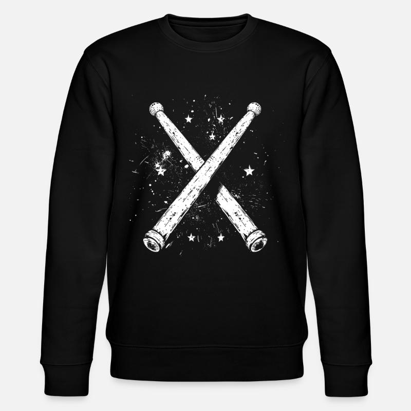 Schlagzeugstöcke Grafik - Stanley/Stella Unisex Bio-Sweatshirt CHANGER - Schwarz