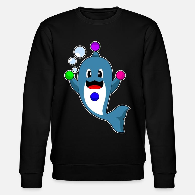 Dolphin juggler juggling - Stanley/Stella CHANGER Unisex Organic Sweatshirt - black