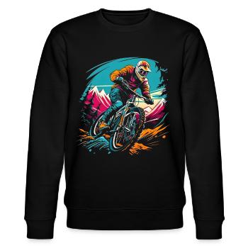 Mountain biking - Stanley/Stella CHANGER Unisex Organic Sweatshirt - black - Front - Nik (191cm) & Marisol (170cm)