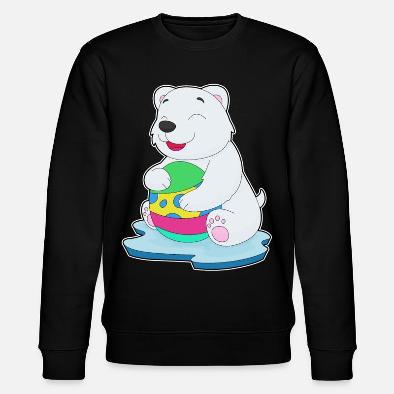 Eisbär Ostern Osterei - Stanley/Stella Unisex Bio-Sweatshirt CHANGER  - Schwarz