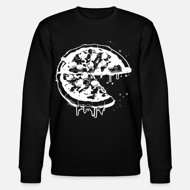 Pizza Zeichnung - Stanley/Stella Unisex Bio-Sweatshirt CHANGER  - Schwarz