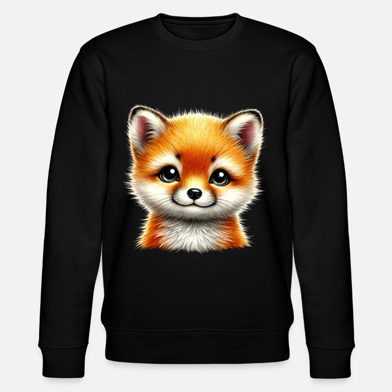 Fox Cute Fox Cub Design - Stanley/Stella CHANGER Unisex Organic Sweatshirt - black