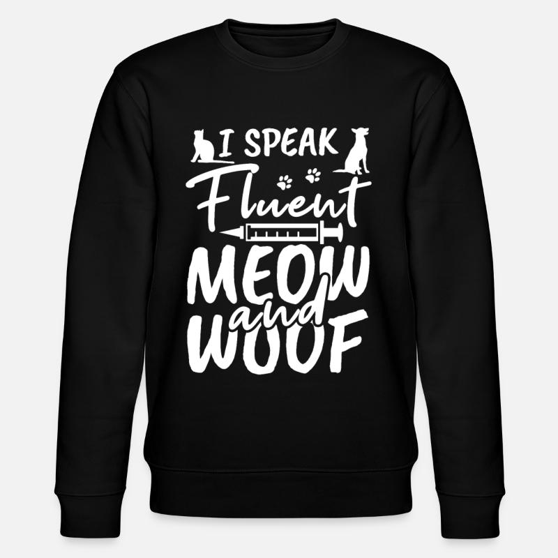 Je parle couramment miaulement et trame - Sweat bio CHANGER Stanley/Stella Unisexe - noir