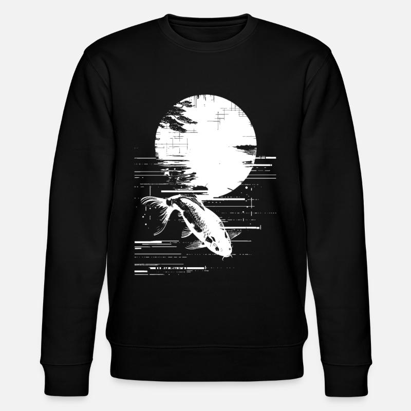 Fischen Zeichnung - Stanley/Stella Unisex Bio-Sweatshirt CHANGER - Schwarz