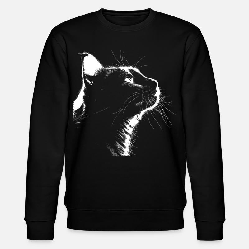 Silhouette Katze - Stanley/Stella Unisex Bio-Sweatshirt CHANGER  - Schwarz