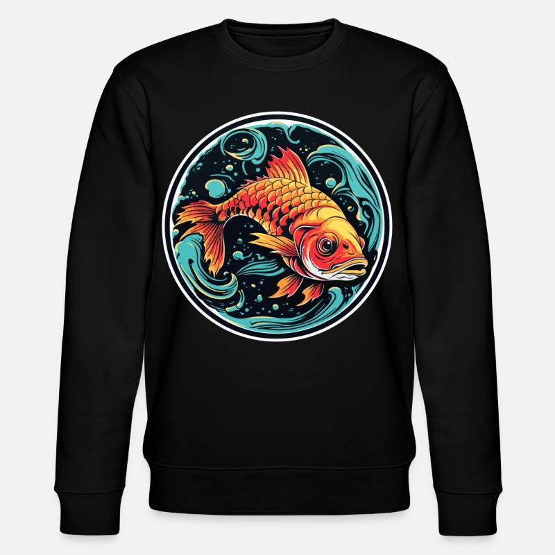 Fisch Illustration - Stanley/Stella Unisex Bio-Sweatshirt CHANGER - Schwarz