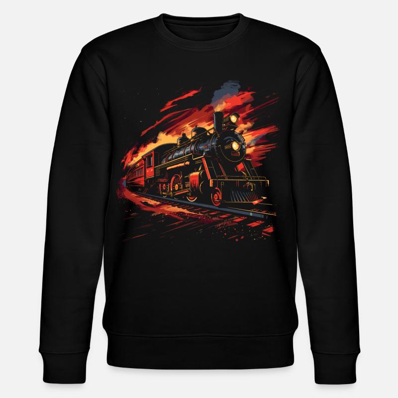 Eisenbahn Retro Stil - Stanley/Stella Unisex Bio-Sweatshirt CHANGER  - Schwarz