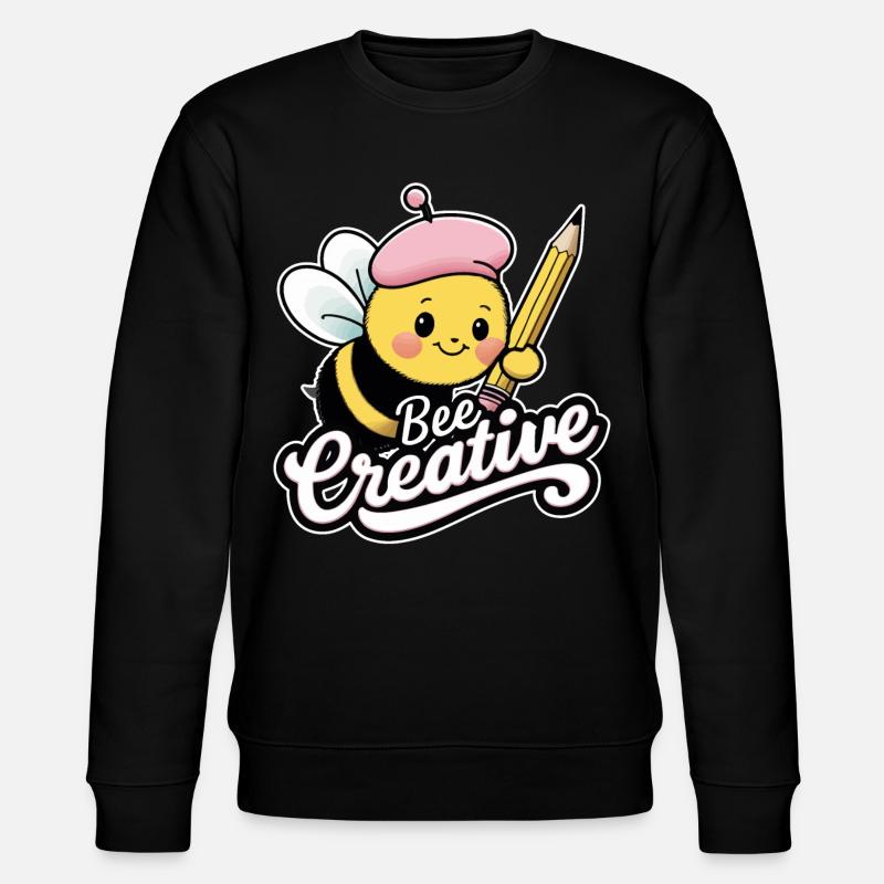 kreative Biene Bee be creative - Stanley/Stella Unisex Bio-Sweatshirt CHANGER  - Schwarz