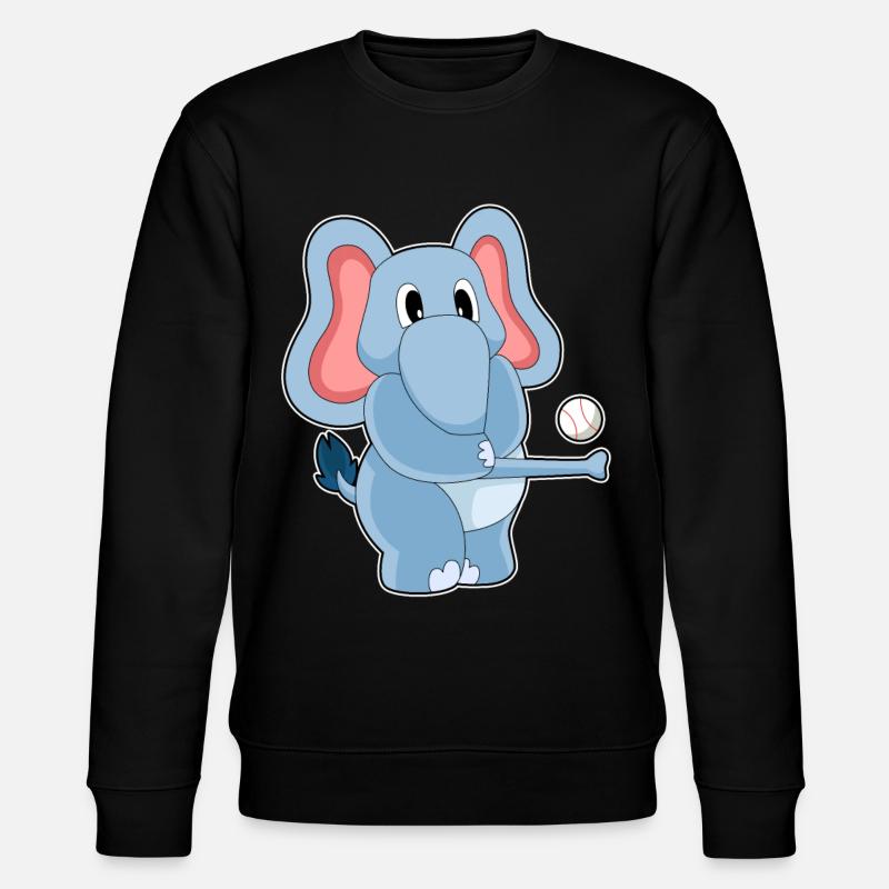 Elefant Baseball  - Stanley/Stella Unisex Bio-Sweatshirt CHANGER  - Schwarz