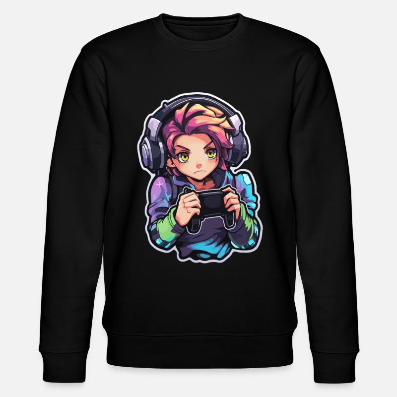 Gamer Anime Look - Stanley/Stella Unisex Bio-Sweatshirt CHANGER - Schwarz