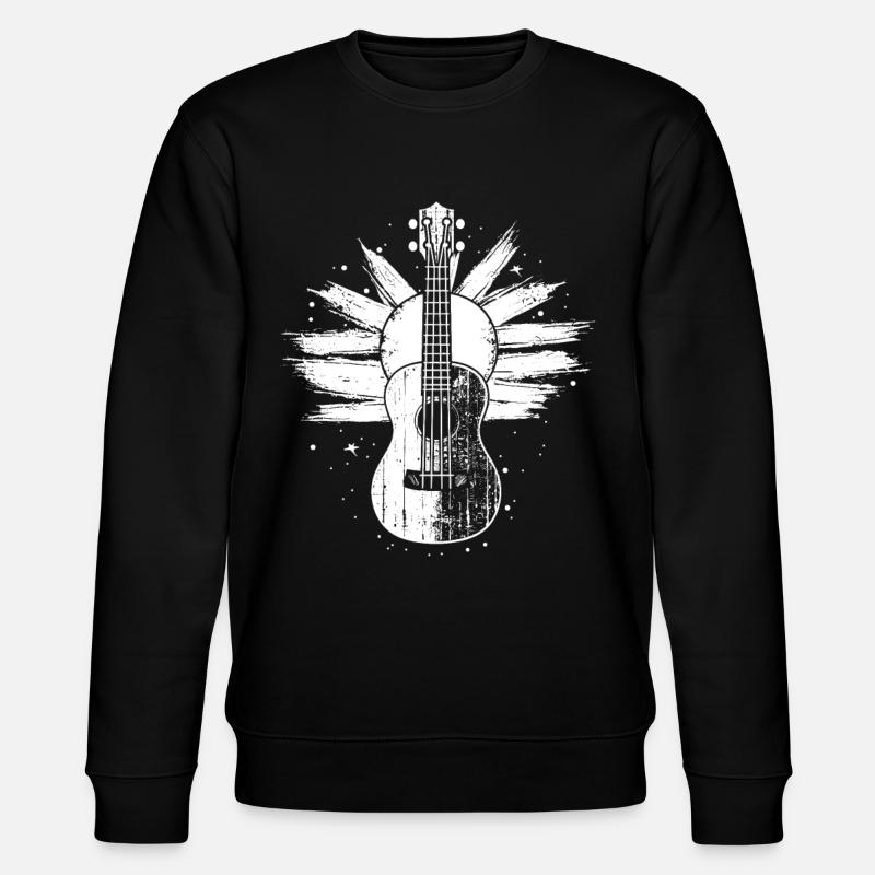 Ukulele Skizze - Stanley/Stella Unisex Bio-Sweatshirt CHANGER  - Schwarz