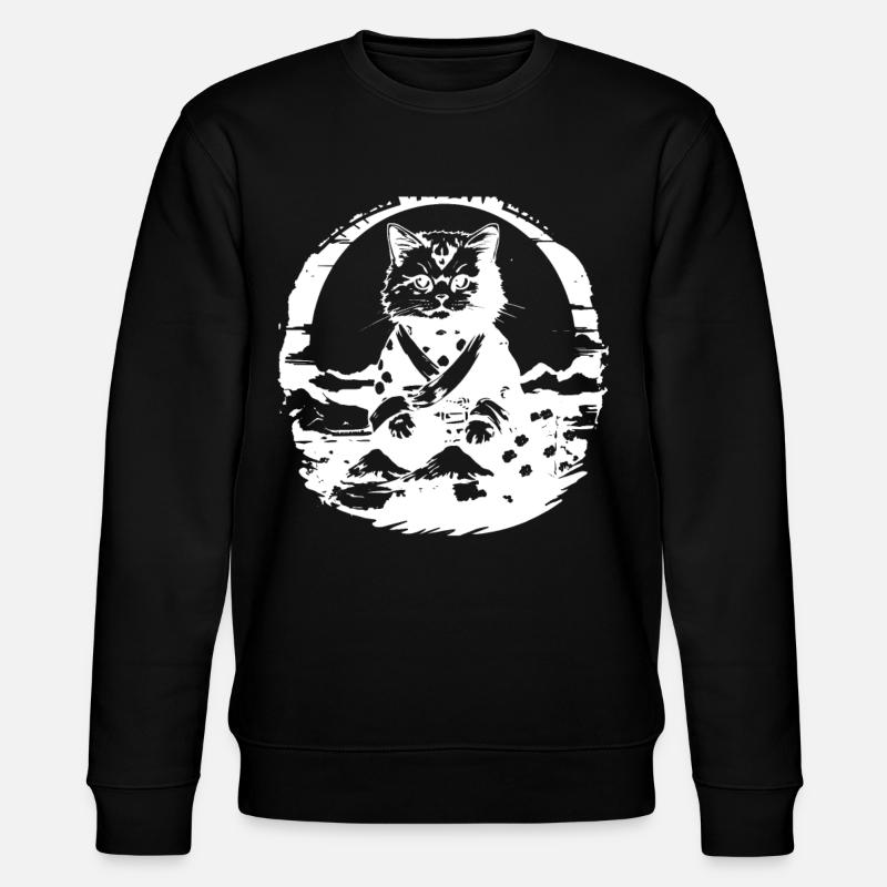 Japanische Katze - Stanley/Stella Unisex Bio-Sweatshirt CHANGER  - Schwarz