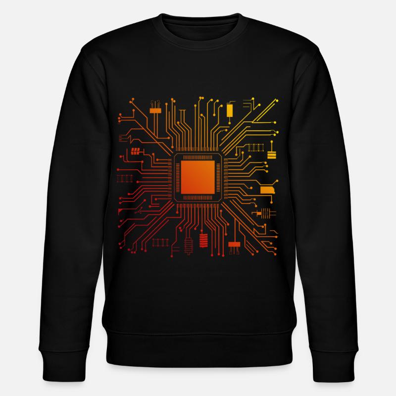 Tech Computer Motherboard Abstract Microchip - Stanley/Stella CHANGER Unisex Organic Sweatshirt - black