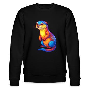 loutre coloré kawaii dessin animé personnage clipart - Sweat bio CHANGER Stanley/Stella Unisexe - noir - Devant - Nik (191cm) & Marisol (170cm)