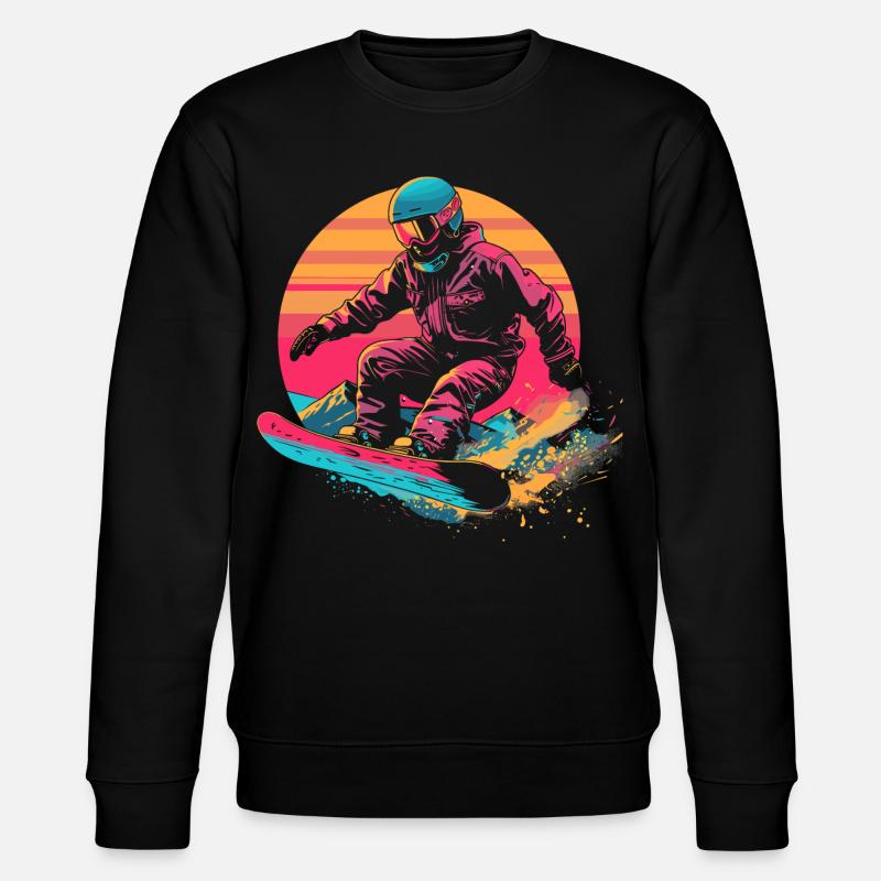 Snowboarder 80er Jahre Look - Stanley/Stella Unisex Bio-Sweatshirt CHANGER - Schwarz