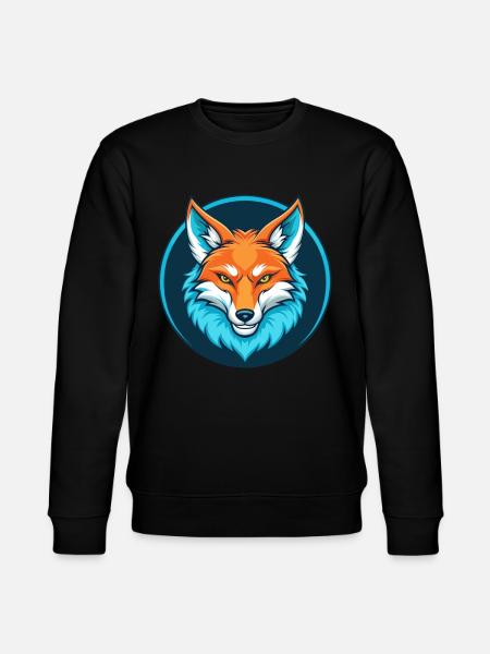 prærieulv, sød, kawaii, tegneserie, clipart, dyr, kæledyr, logo - Stanley/Stella økologisk unisex-sweatshirt CHANGER  - sort