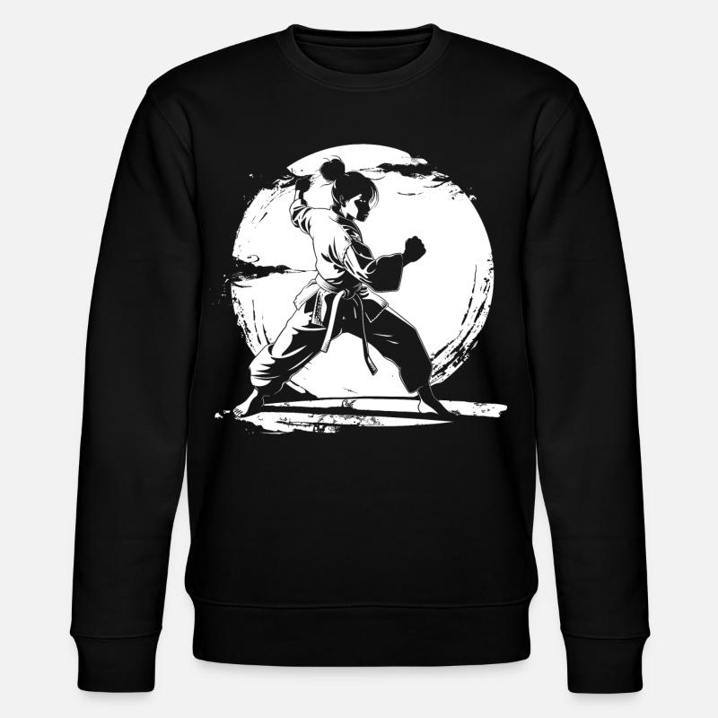Karate Mädchen Zeichnung - Stanley/Stella Unisex Bio-Sweatshirt CHANGER - Schwarz