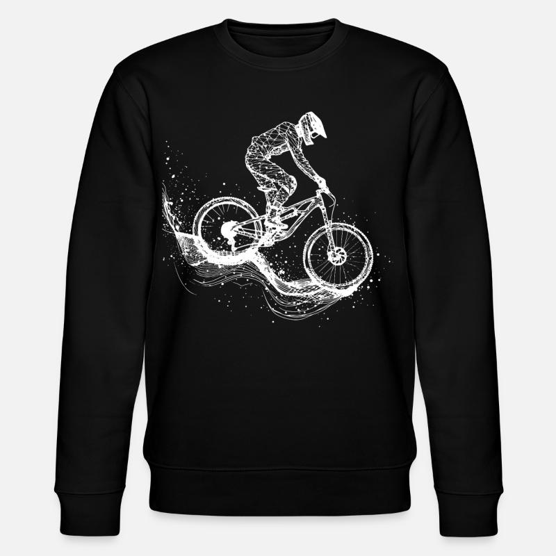 Mountain Biking Drawing - Stanley/Stella CHANGER Unisex Organic Sweatshirt - black
