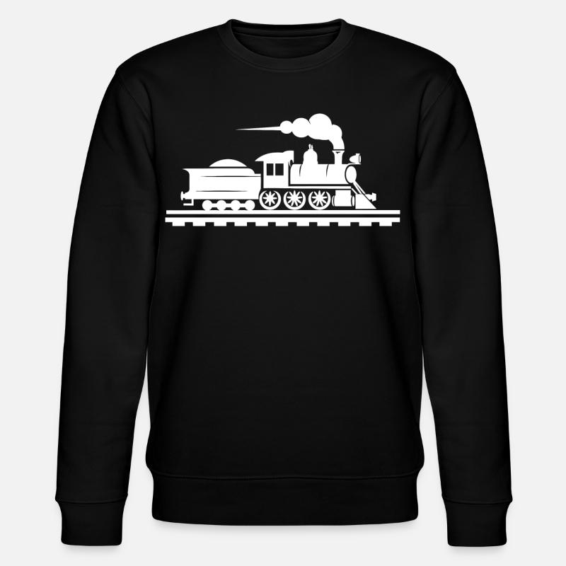 Eisenbahn Zeichnung - Stanley/Stella Unisex Bio-Sweatshirt CHANGER  - Schwarz
