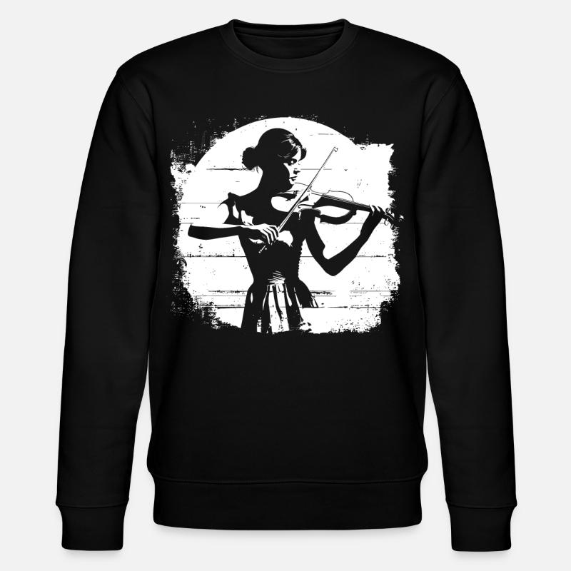 Geigen Frau Zeichnung - Stanley/Stella Unisex Bio-Sweatshirt CHANGER  - Schwarz