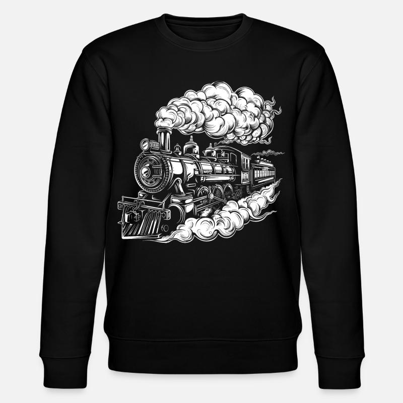 Dampflokomotive Grafik - Stanley/Stella Unisex Bio-Sweatshirt CHANGER - Schwarz