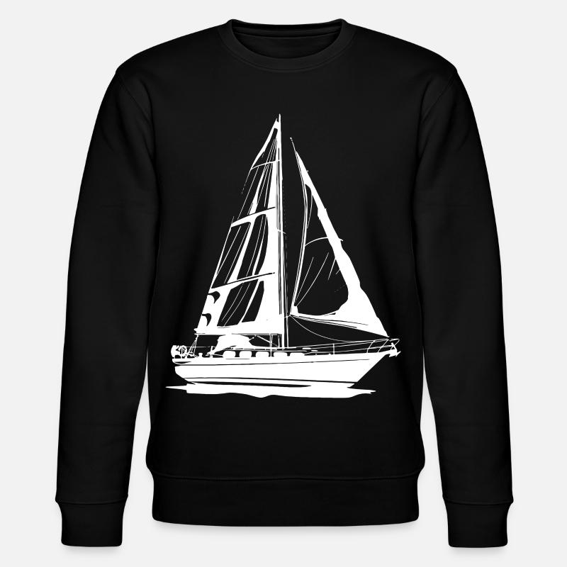 Sailboat Drawing - Stanley/Stella CHANGER Unisex Organic Sweatshirt - black