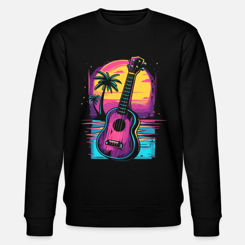 Ukulele 80er Jahre Look - Stanley/Stella Unisex Bio-Sweatshirt CHANGER  - Schwarz