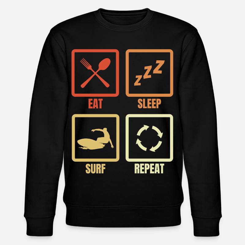 Manger Dormir Surfer Répéter - Sweat bio CHANGER Stanley/Stella Unisexe - noir
