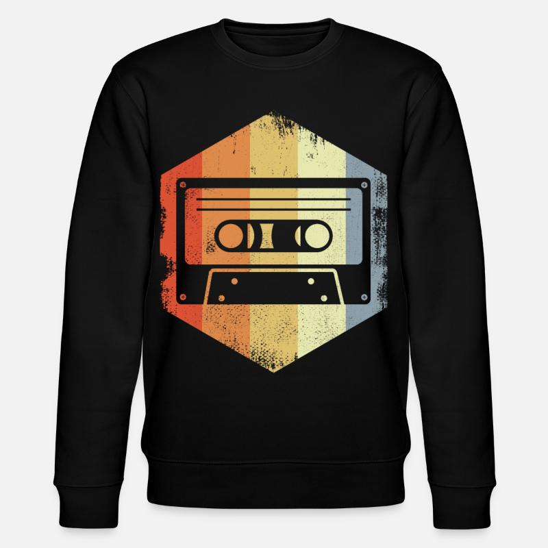 Retro 80er Kassette - Stanley/Stella Unisex Bio-Sweatshirt CHANGER  - Schwarz
