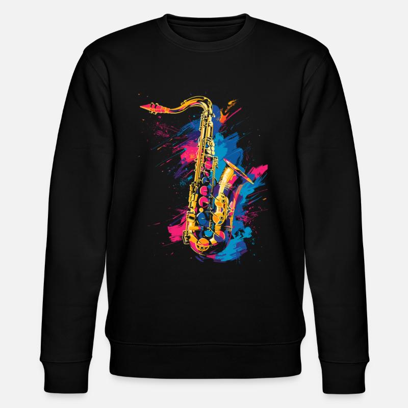 Saxophon Graffiti - Stanley/Stella Unisex Bio-Sweatshirt CHANGER  - Schwarz
