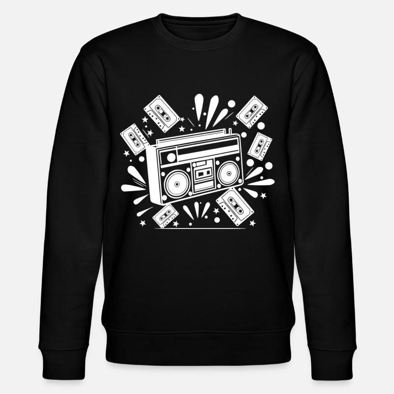 Ghettoblaster, Musik, Nostalgie - Stanley/Stella Unisex Bio-Sweatshirt CHANGER  - Schwarz