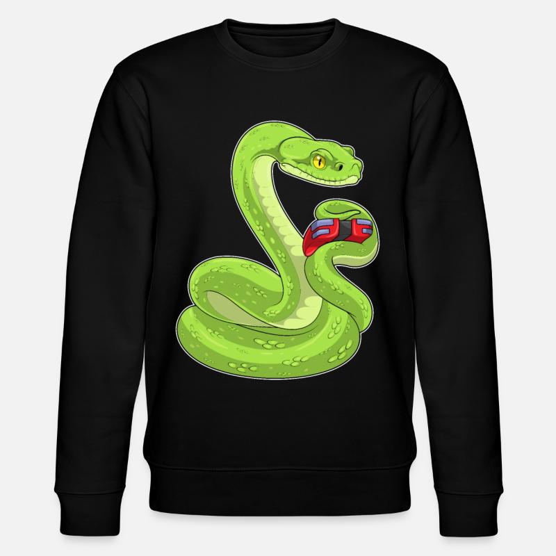 Snake Gamer Controller - Stanley/Stella CHANGER Unisex Organic Sweatshirt - black