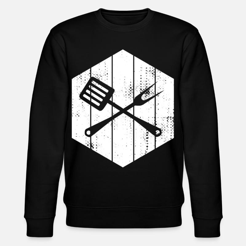 Kochlöffel und Gabel - Stanley/Stella Unisex Bio-Sweatshirt CHANGER  - Schwarz