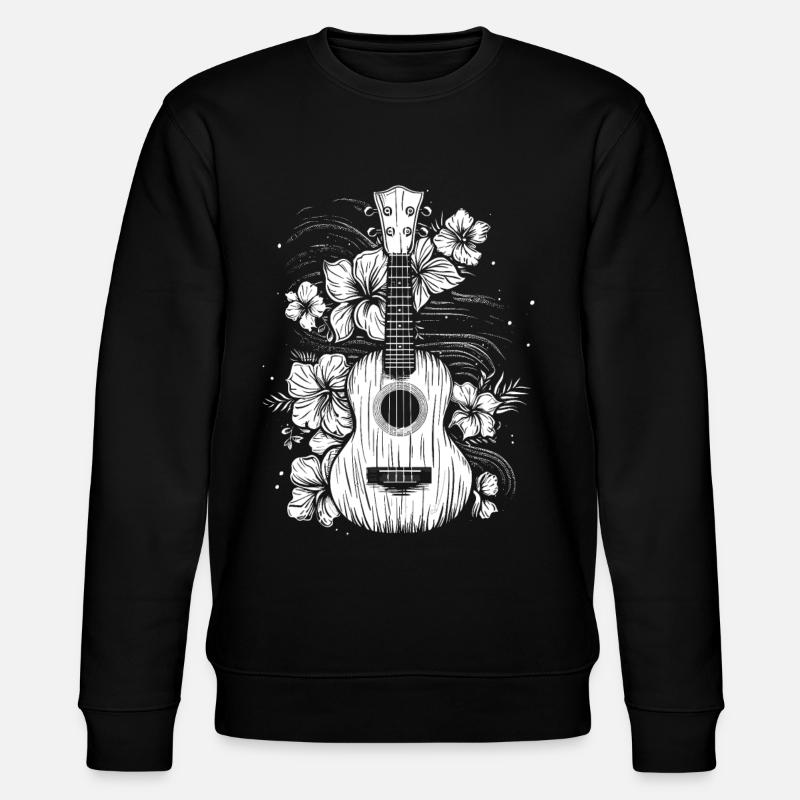 Ukulele Comic Look - Stanley/Stella CHANGER Unisex Organic Sweatshirt - black