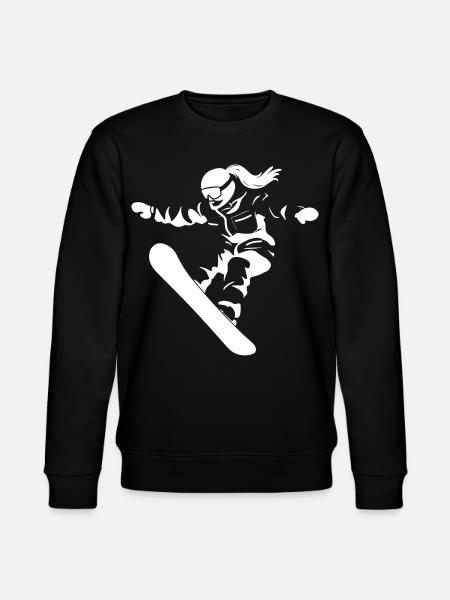 Dessin d’une snowboardeuse - Sweat bio CHANGER Stanley/Stella Unisexe - noir