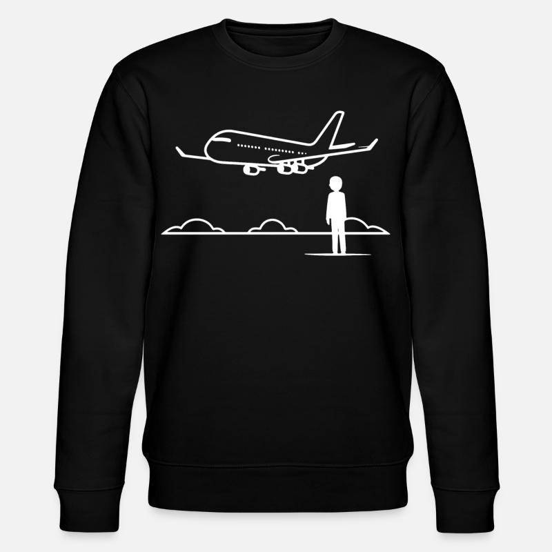 Plane Spotter - Stanley/Stella Unisex Bio-Sweatshirt CHANGER  - Schwarz