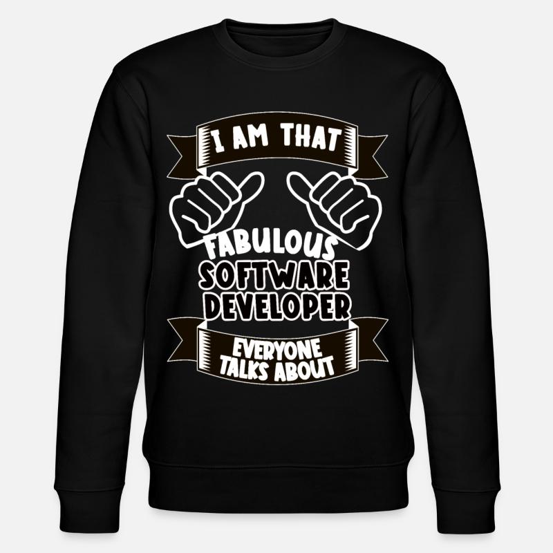 Software Developer Funny Saying Gift - Stanley/Stella CHANGER Unisex Organic Sweatshirt - black