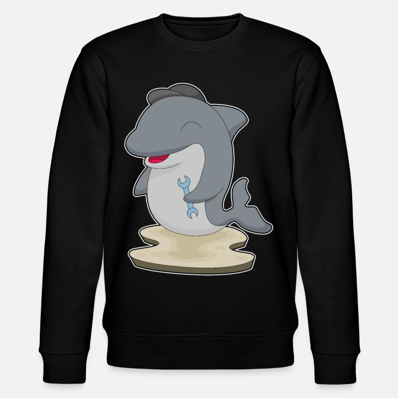 Clé artisanale dauphin - Sweat bio CHANGER Stanley/Stella Unisexe - noir