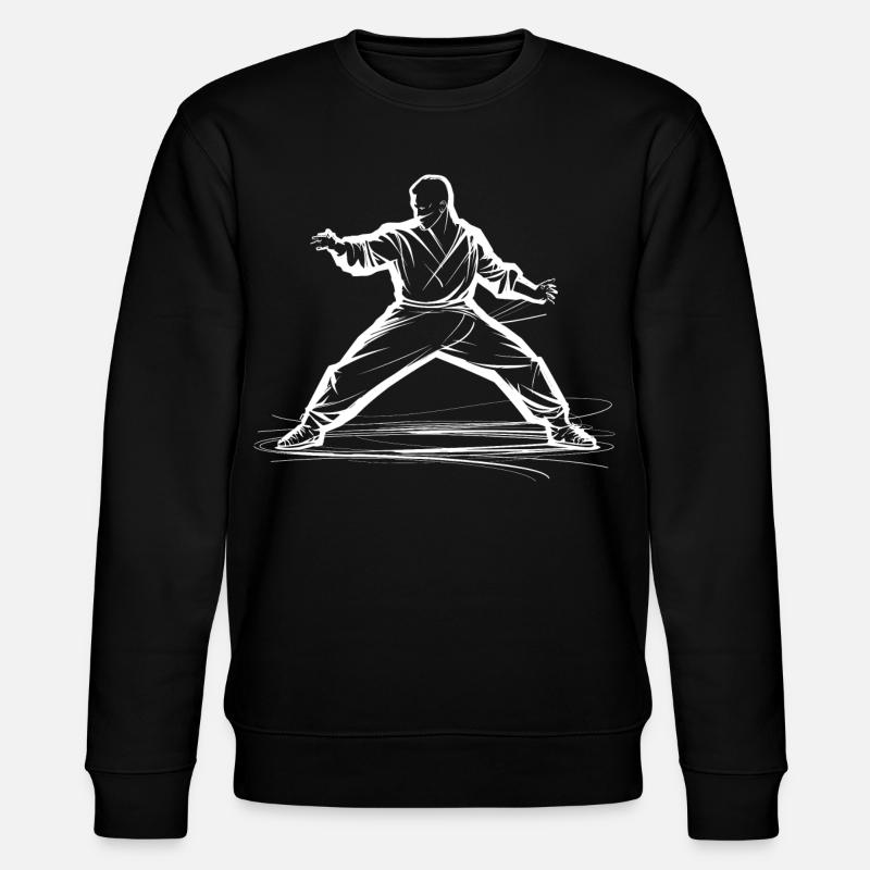 Karateka Zeichnung - Stanley/Stella Unisex Bio-Sweatshirt CHANGER  - Schwarz