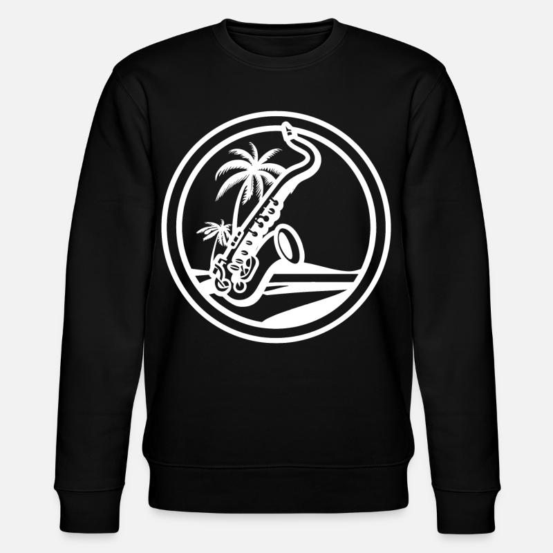Saxophone Drawing - Stanley/Stella CHANGER Unisex Organic Sweatshirt - black