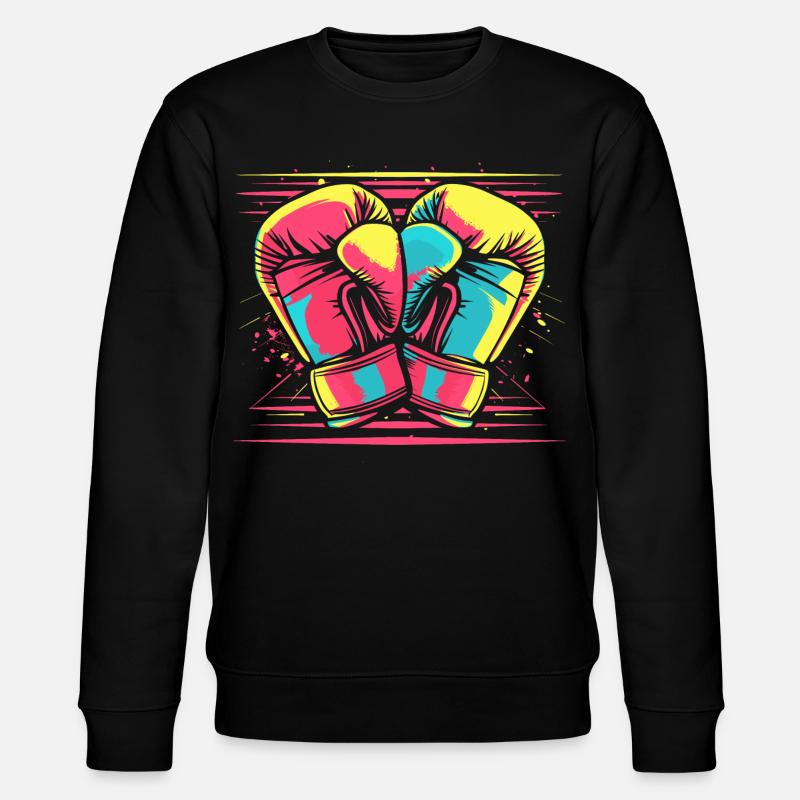 Boxhandschuhe Comic Look - Stanley/Stella Unisex Bio-Sweatshirt CHANGER  - Schwarz