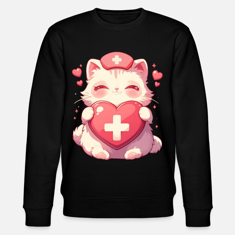 Chat Infirmière Kawaii Infirmière Médecin - Sweat bio CHANGER Stanley/Stella Unisexe - noir