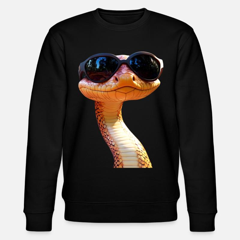 Schlange Python Kobra Mamba Klapperschlange Snake - Stanley/Stella Unisex Bio-Sweatshirt CHANGER  - Schwarz